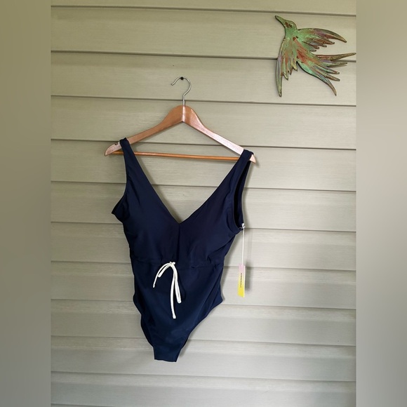 Summersalt one-piece bathing suit navy blue tie-waist Backflip Swimsuit NWT 12 - Picture 6 of 13